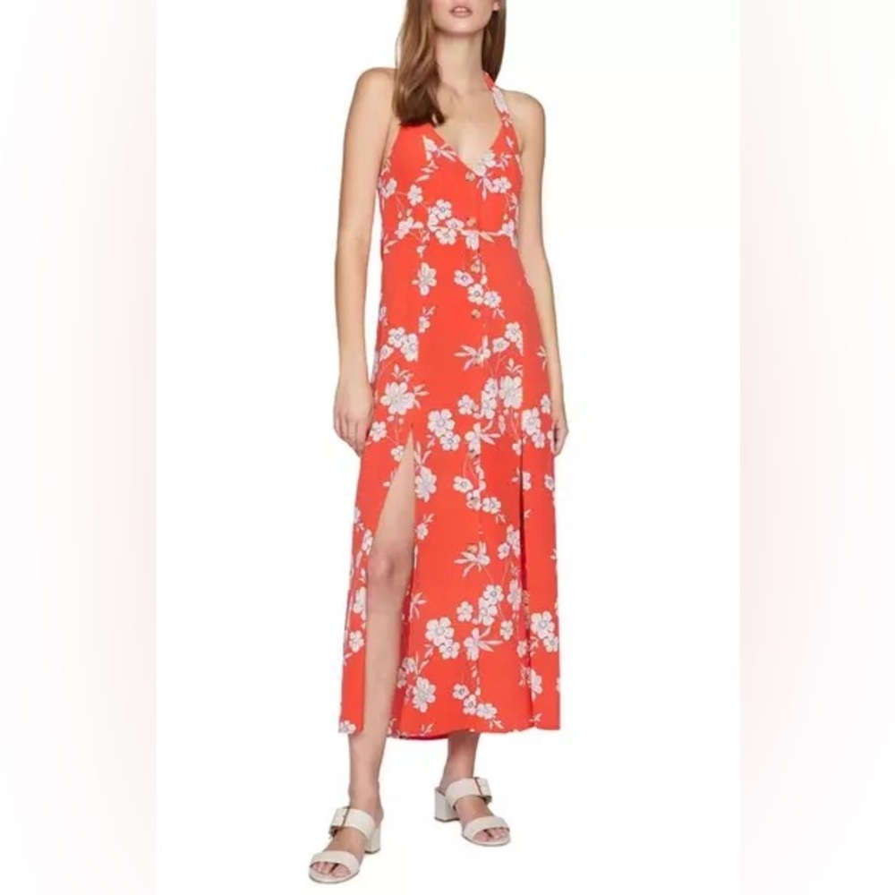 Sanctuary red garden floral halter dress size 6